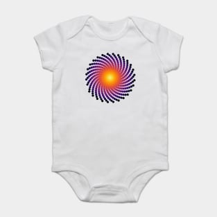 Sun Spiral Inferno Galaxy | Dark Volcano Yellow Red Black Baby Bodysuit